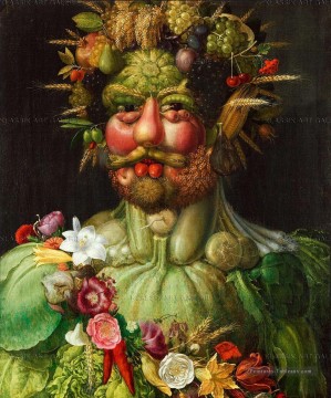  fleurs tableaux - homme de légumes et de fleurs Giuseppe Arcimboldo